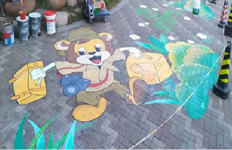 新龙夏季画地面彩绘会遇到的问题