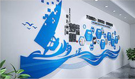 新龙海浪主题文化墙如何设计?