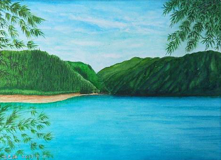 新龙在墙绘中，如何绘画绿水青山？